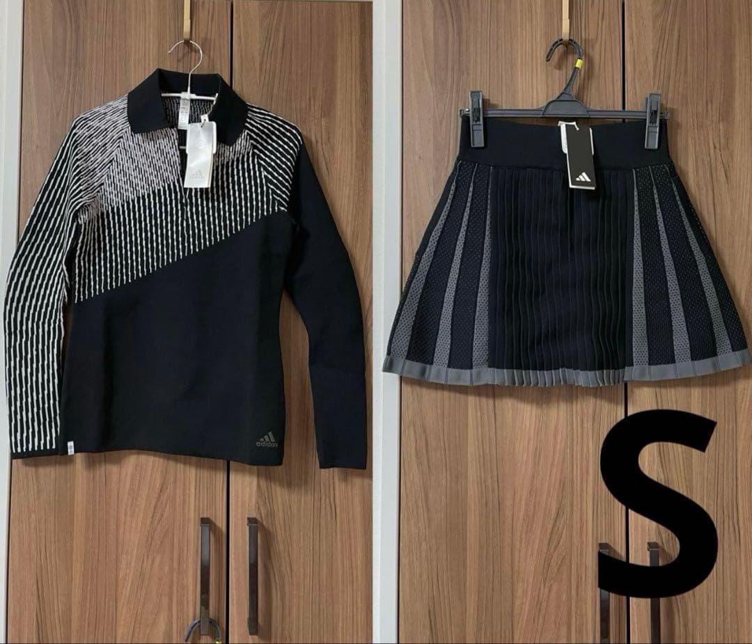 新品　アディダスゴルフ　定価3万4千　上下　PRIMEKNITシャツスカート　Ｓ