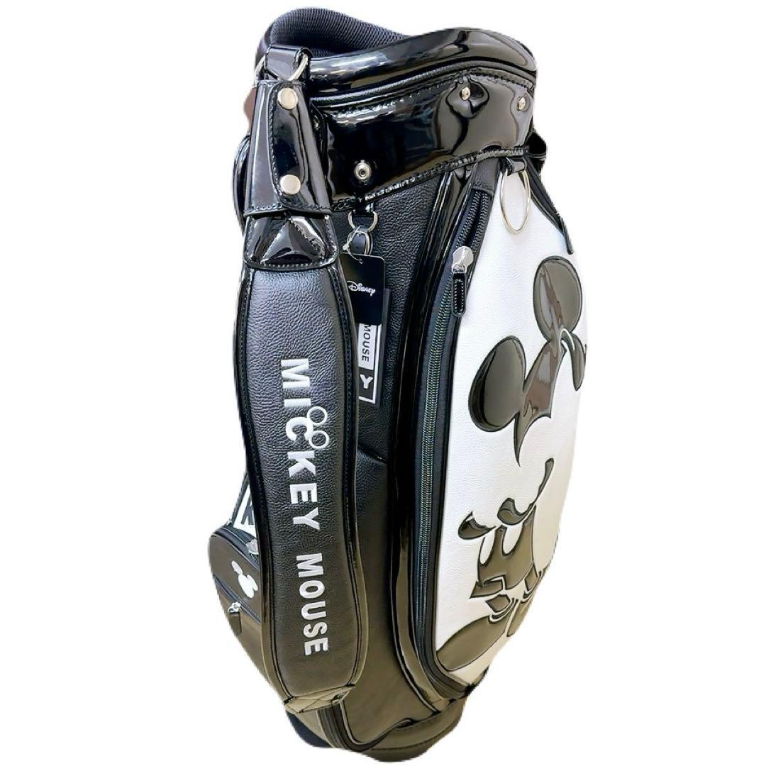 ディズニー モノクローム ミッキーマウスマウス キャディバッグ 黒×白 新品