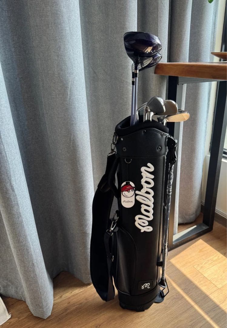 マルボン ゴルフmalbon golf キャディバッグ 男女兼用3分割 ブラック