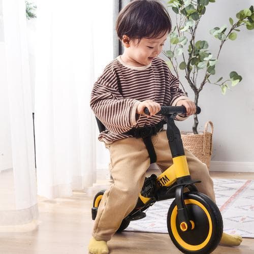 子供用三輪車 ピンク4in1三輪車のりもの 押し棒付き 自転車 おもちゃ乗用玩具