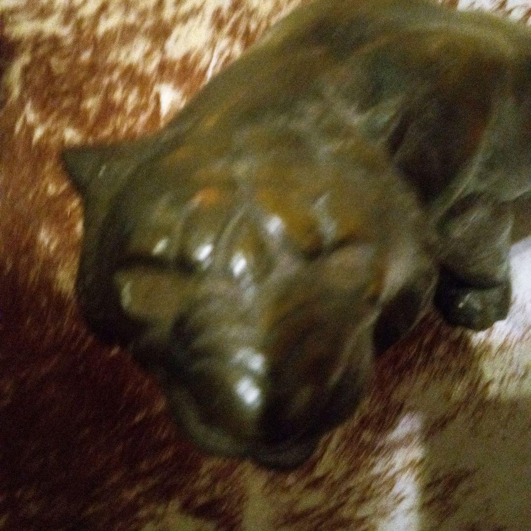 鉄ブロンズライオンの彫刻 約55cm