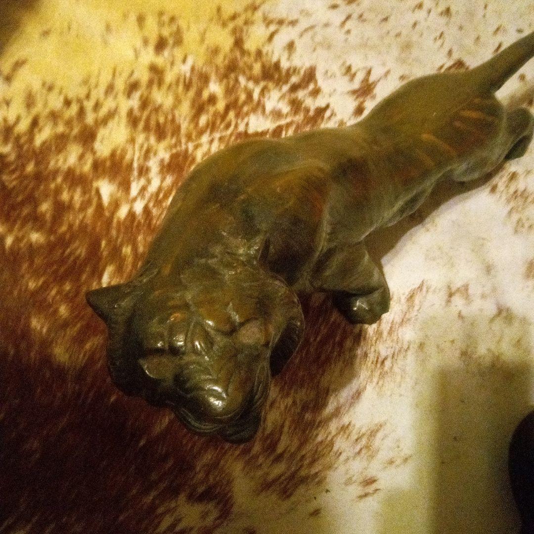 鉄ブロンズライオンの彫刻 約55cm