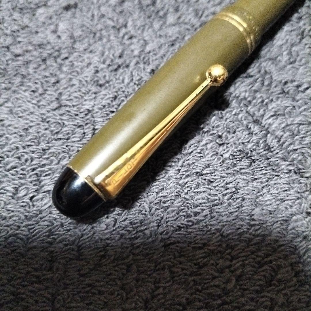 14K PILOT オリーブグリーン 万年筆 金属製