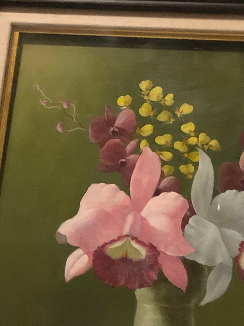 最終値下げ　古宇田公仁　作品　油絵　フラワー