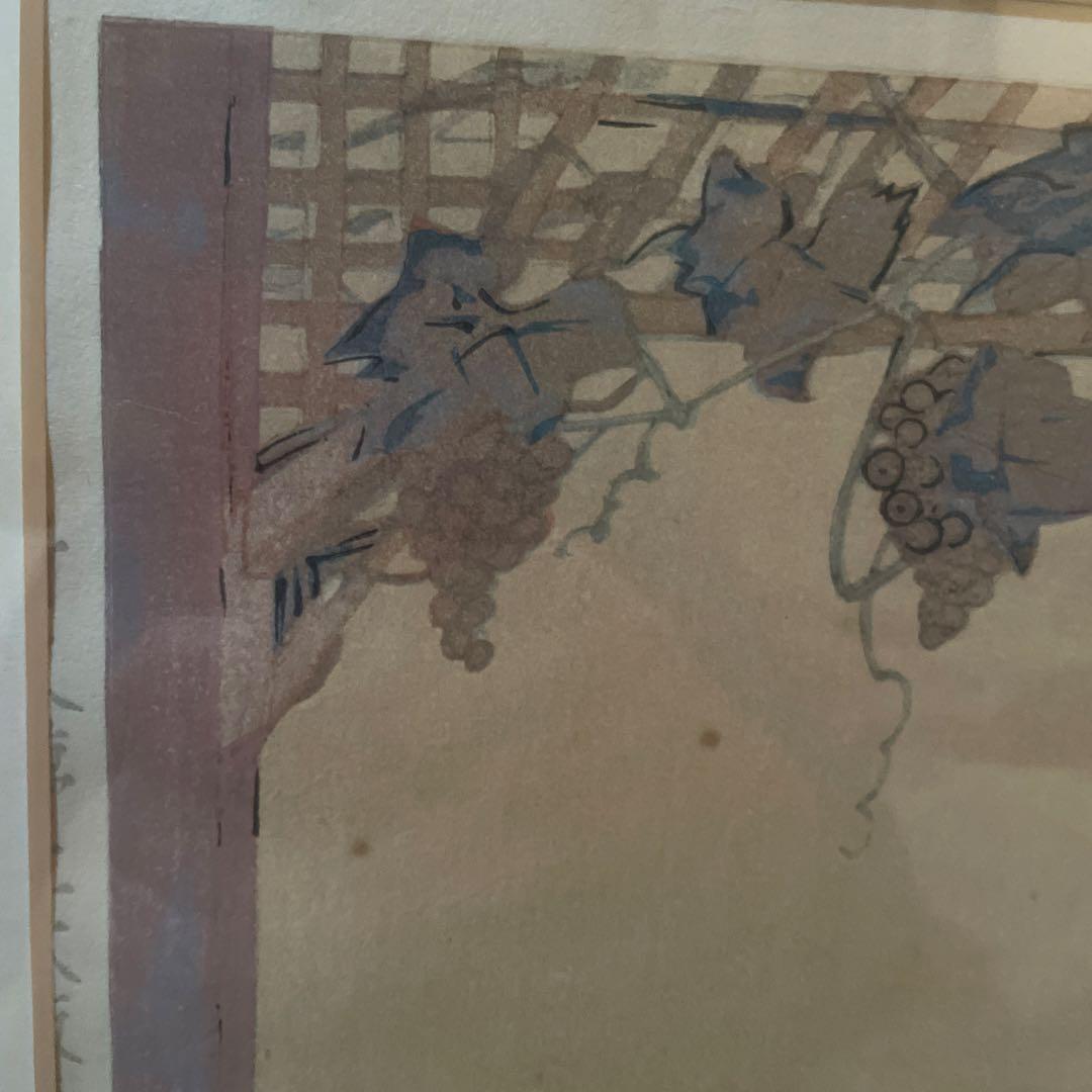 竹久夢二 「憩い」 額装 夢二郷土美術館 竹久不二彦監修 美人画 大正ロマン