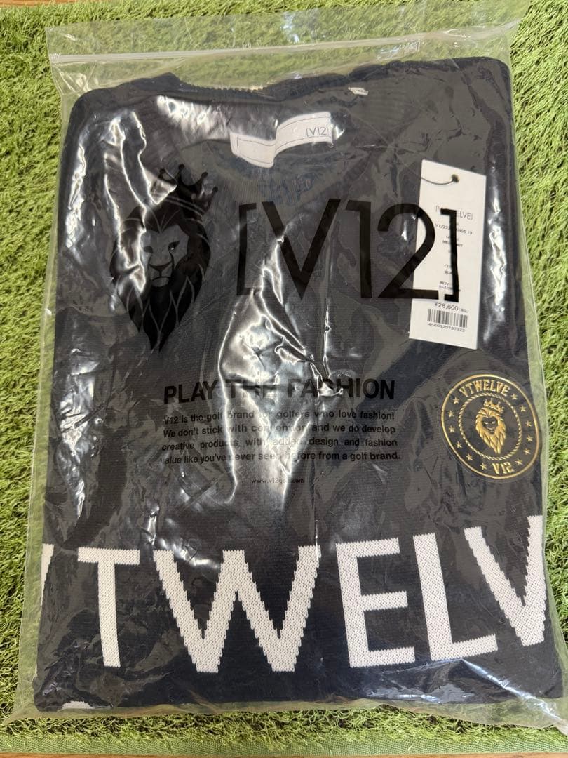 ¥28,600新品正規品【V12/XL裏地付きクルーネックニット長袖セーター秋冬