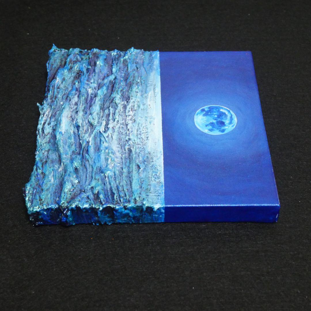 油絵 油彩 油彩画 絵 絵画 アートパネル【スーパーブルームーン 】