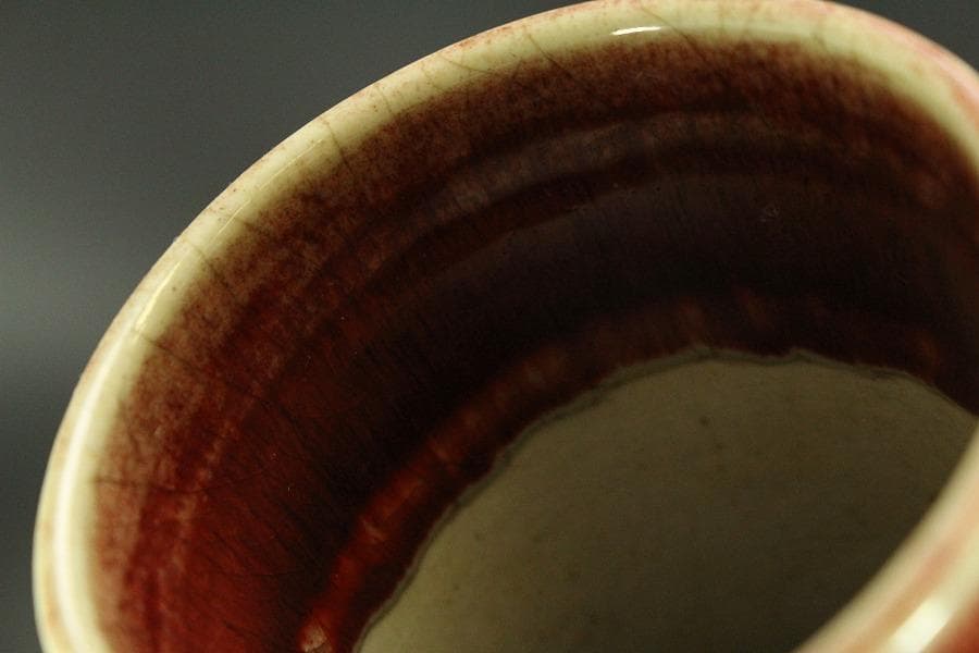 中国美術 釉裏紅 天球瓶 高36cm (HA367)