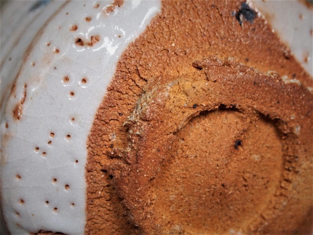 未使用★辻村塊【師＆父：辻村史朗】★志野茶碗★共箱・共布