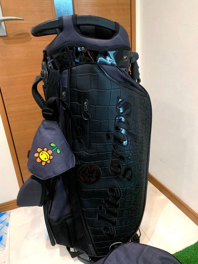 希少　美品　完売　エリート　ブラックリミテッド　スタンドキャディバッグ　クロコ