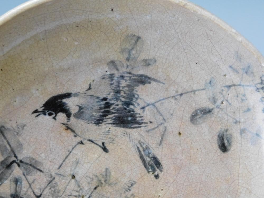 【鳳凰堂】吉賀大雅『萩焼 菓子鉢』茶道具 菓子器 絵萩 河村松渓 真作保証