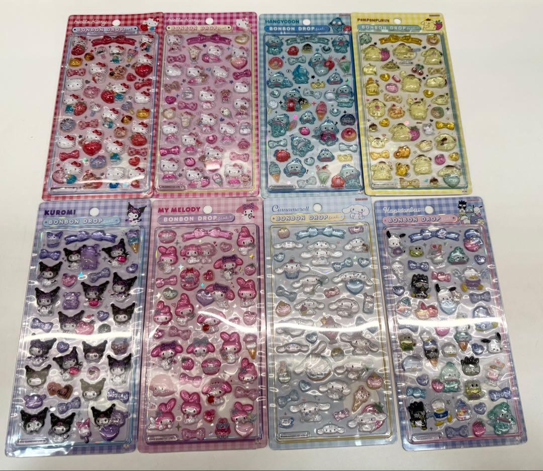ラスト【正規品】サンリオ　ボンボンドロップシール　大　8種セット