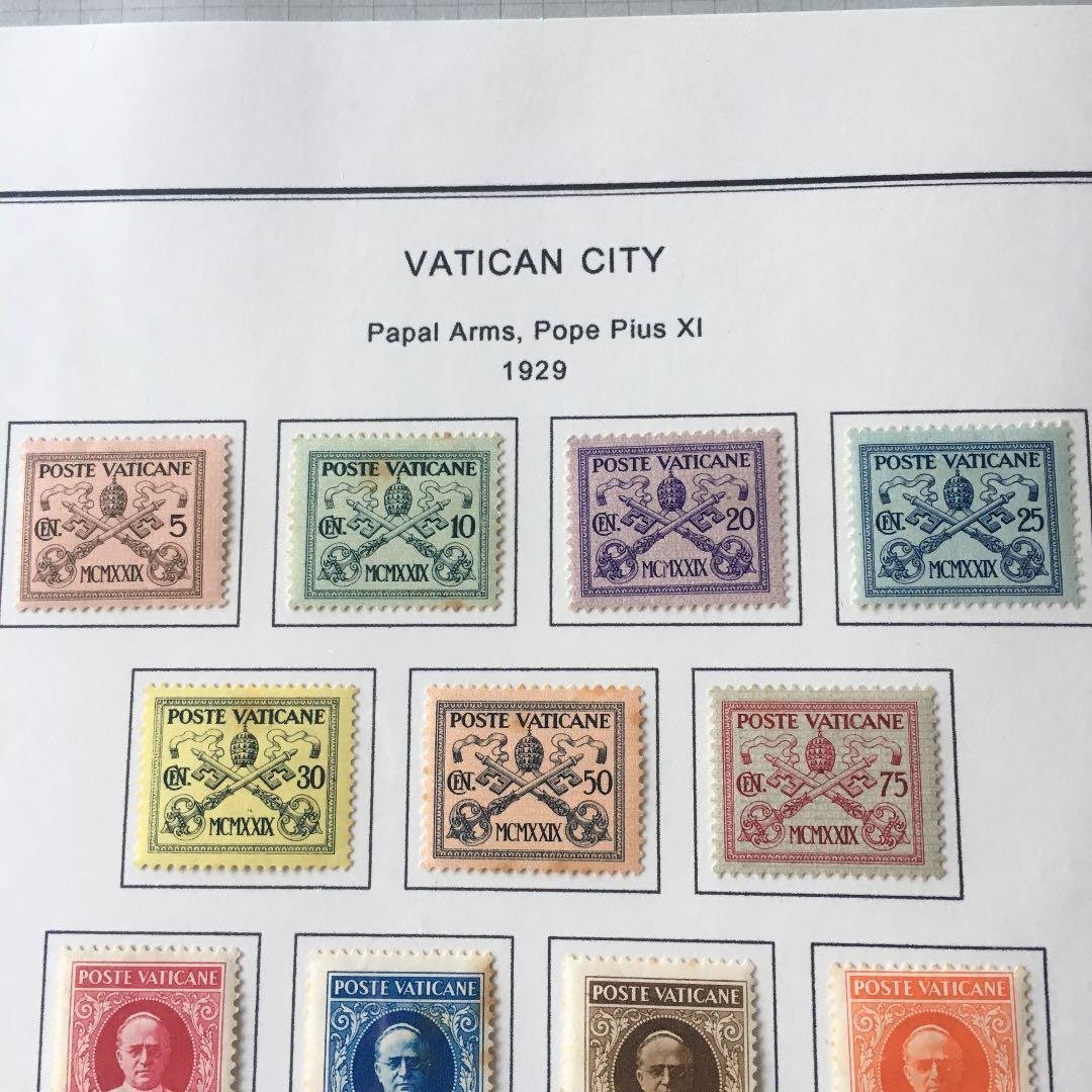 バチカン1929 Papal Arms, Pope Pius XI 未使用13種