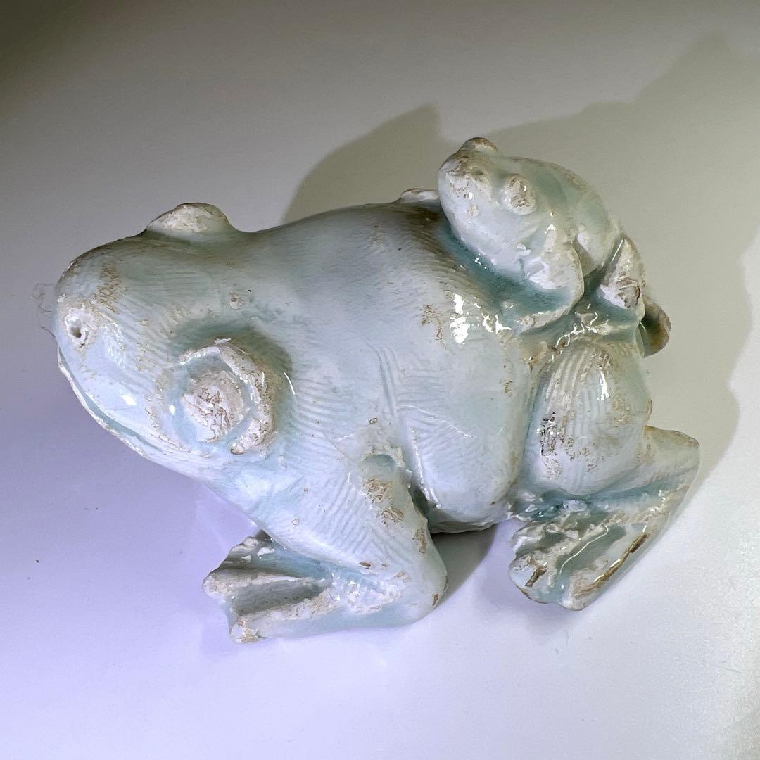 中国宋時代　影青カエル水滴　幅約11㎝　東Y7-0715⭐︎2F タエサ