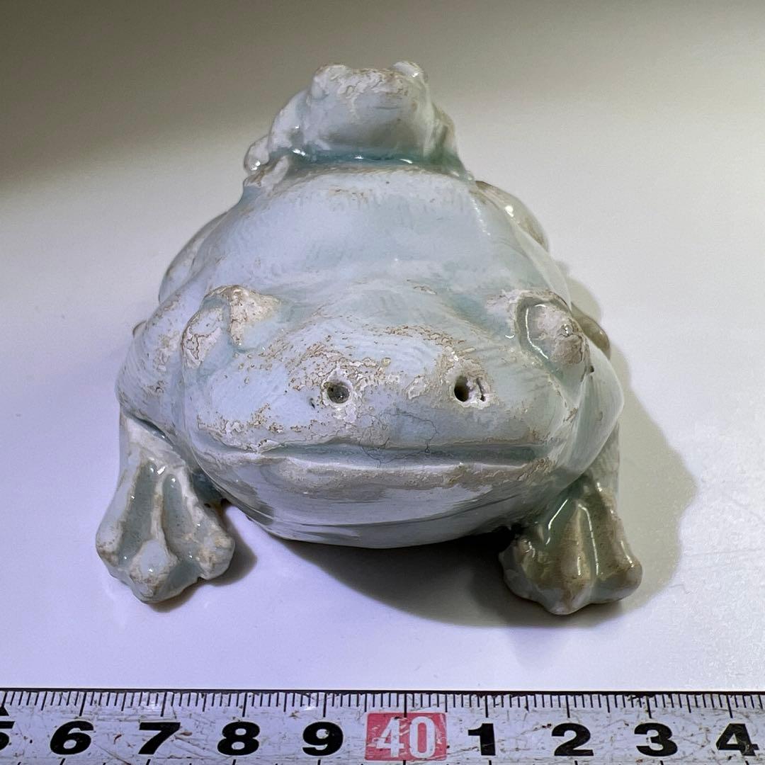 中国宋時代　影青カエル水滴　幅約11㎝　東Y7-0715⭐︎2F タエサ