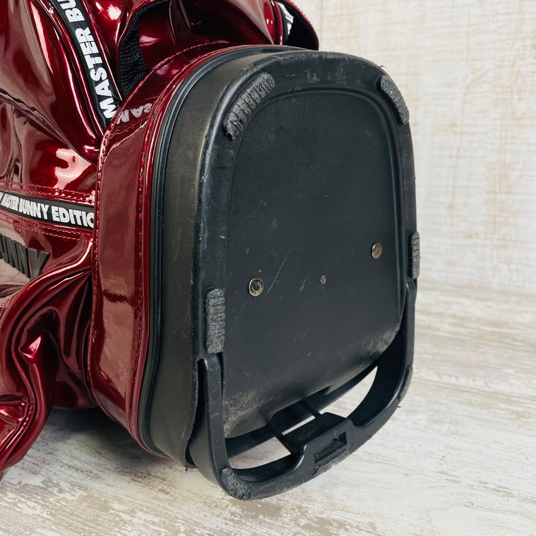 マスターバニーエディション　エナメル スタンド式 キャディバッグ ワインレッド