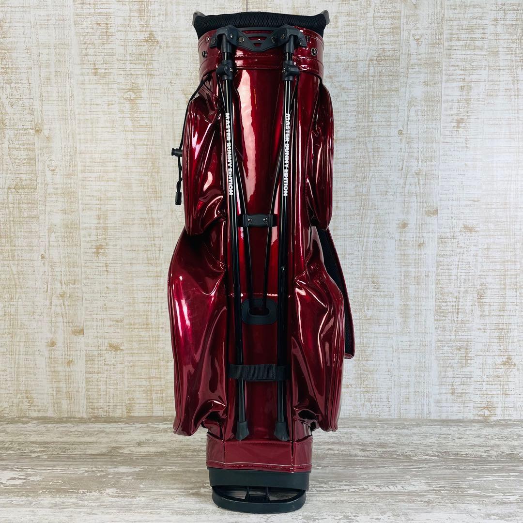 マスターバニーエディション　エナメル スタンド式 キャディバッグ ワインレッド
