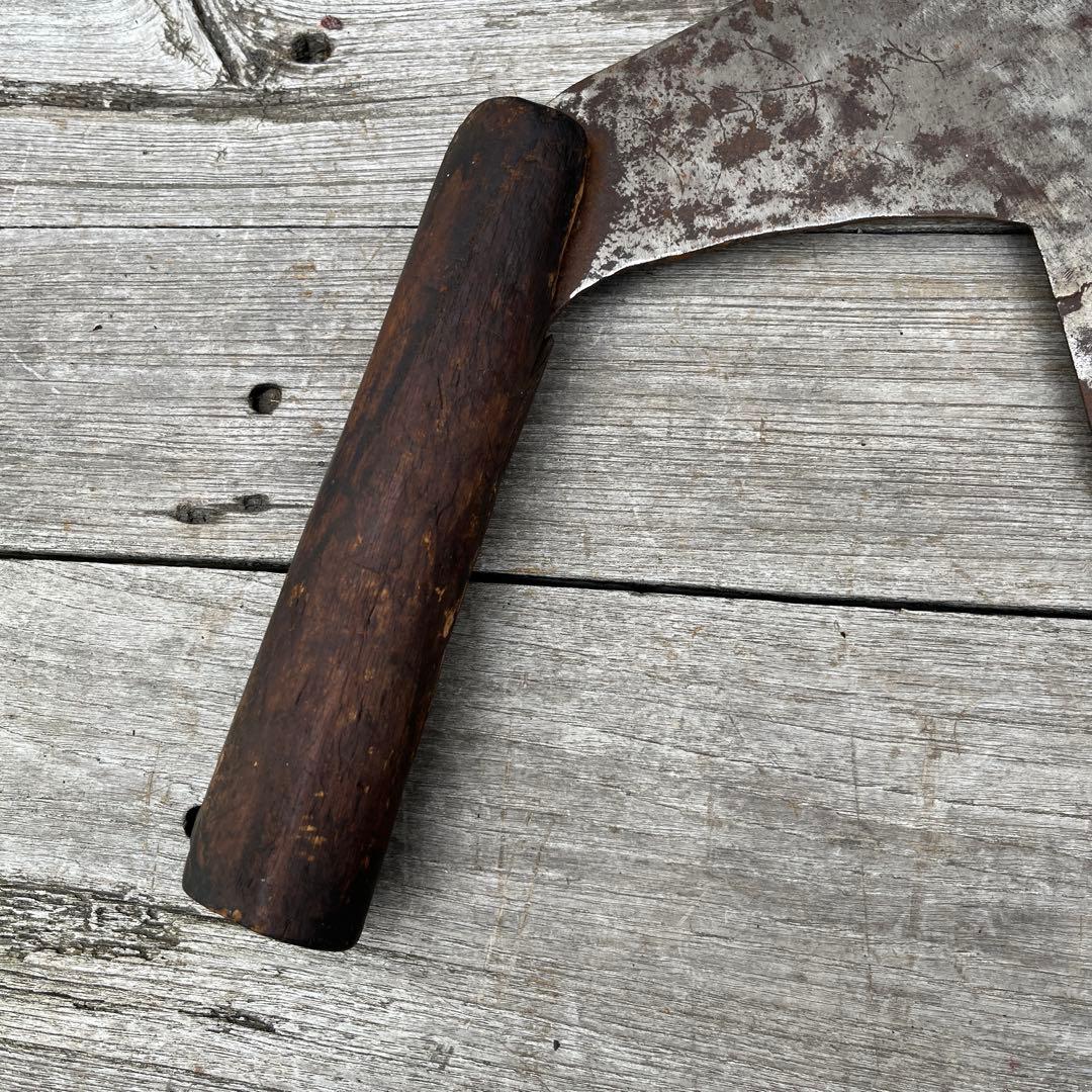 アンティーク　木こり　ノコギリ