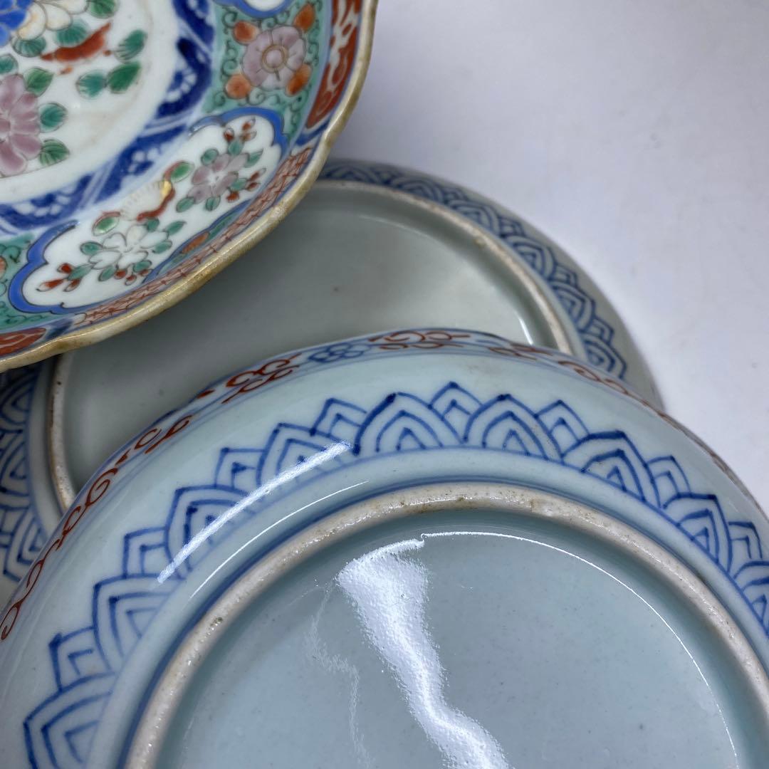 古伊万里　上手赤絵中皿10枚　幅約15.5㎝　東Y7-0312☆2Fトヒコ