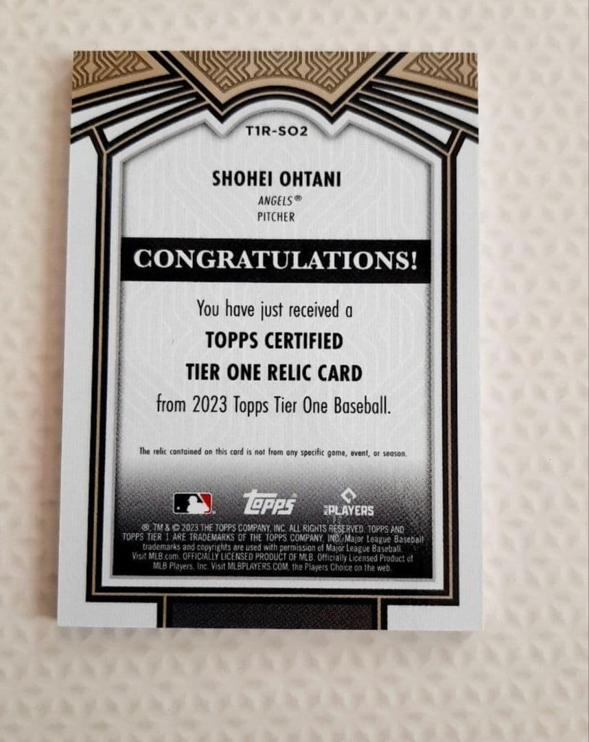 2023 Topps Tier One 大谷翔平 ジャージーカード