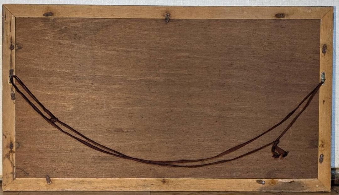 【真作】絵画　油彩　峡谷の清流　雄大な自然　迫力ある風景アート　Z28