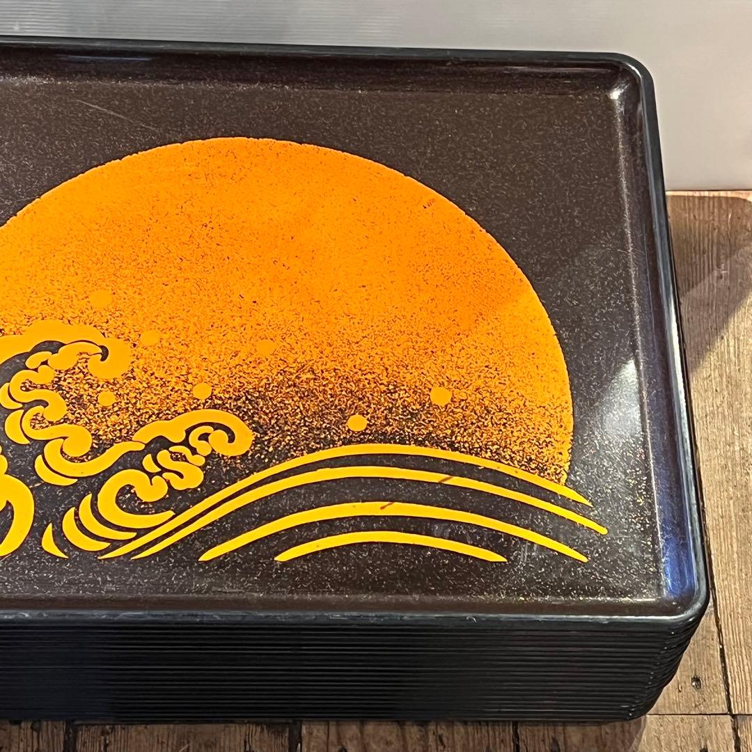 ①波　太陽　月　黒盆　和風　20枚　おまとめ　懐石　旅館　昭和レトロ