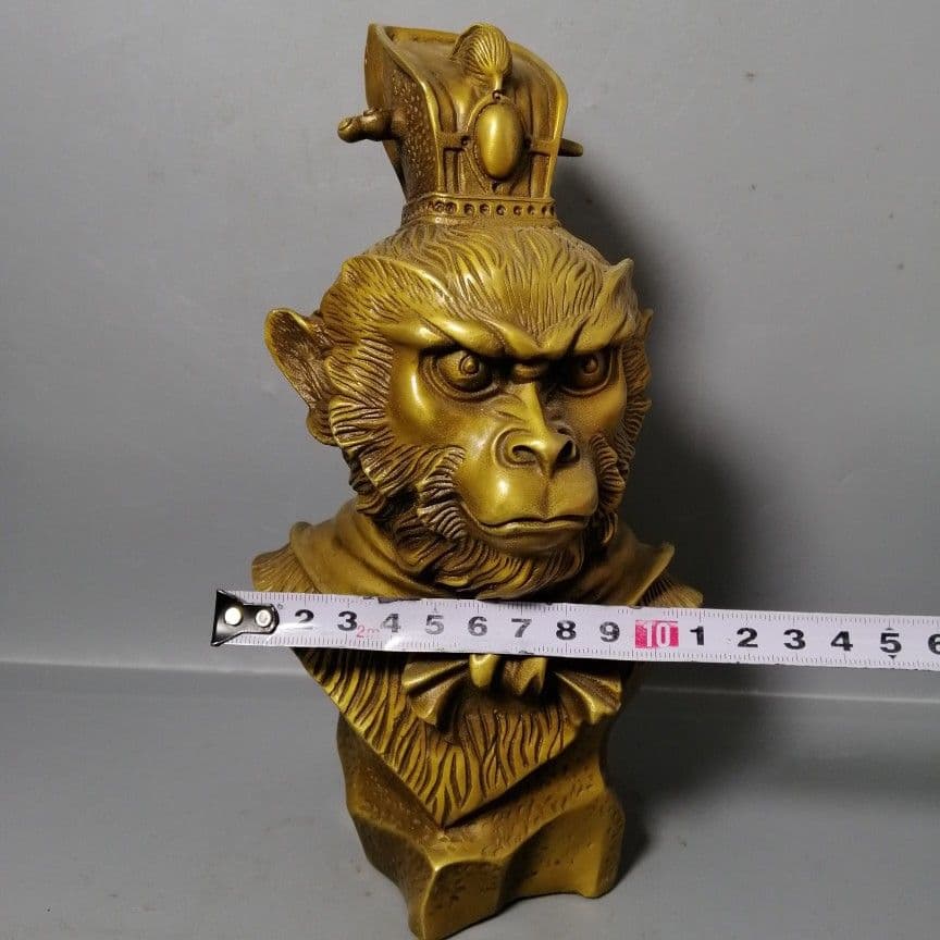 銅器 斉天大聖孫悟空銅像 美猴王神像 玄関 書架 茶台 客間 装飾品 工芸品置物