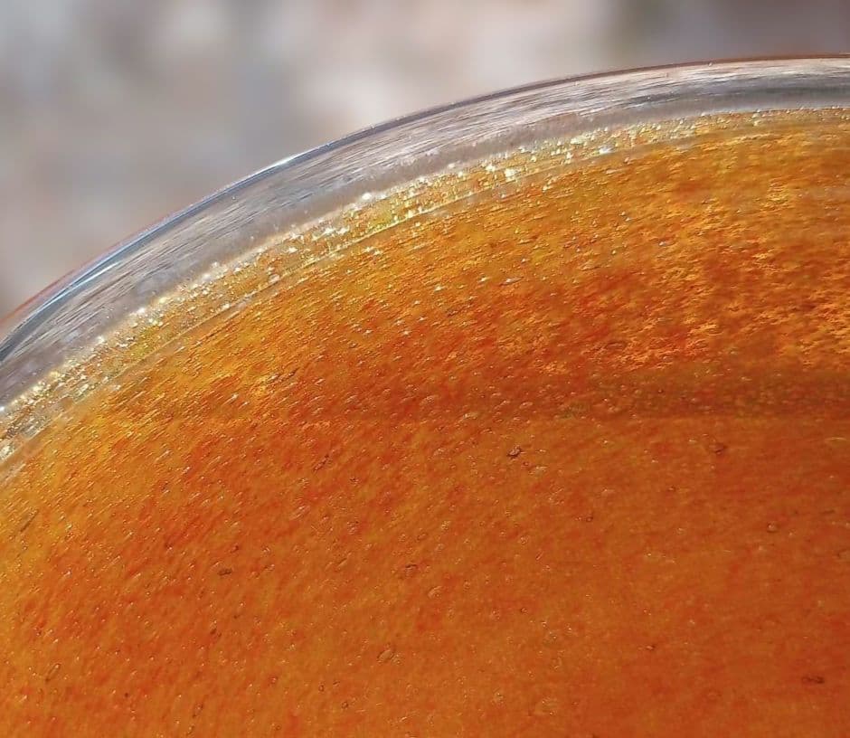 岩田藤七　作「豊穣」　アンティーク オレンジ色のガラスボウル