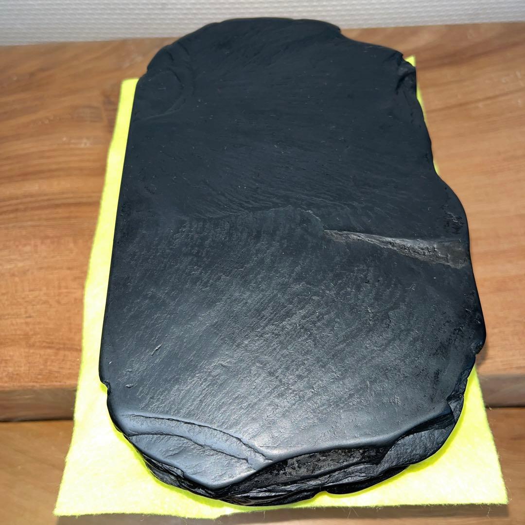 ⭕️雨畑硯　山下硯　芳石　山下三喜夫　栄寿堂製　甲州銘石　四六寸大　共蓋付硯