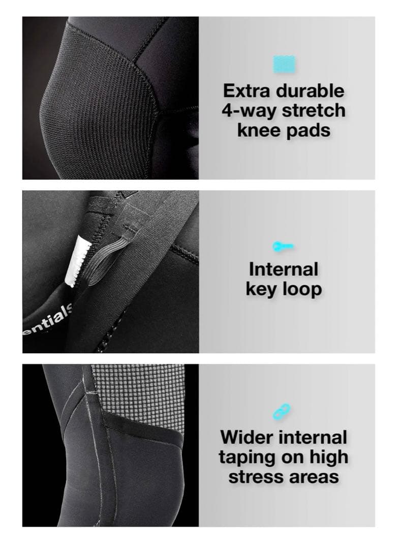 Need essencials 3/2mm ジップウェットスーツ黒レディース8