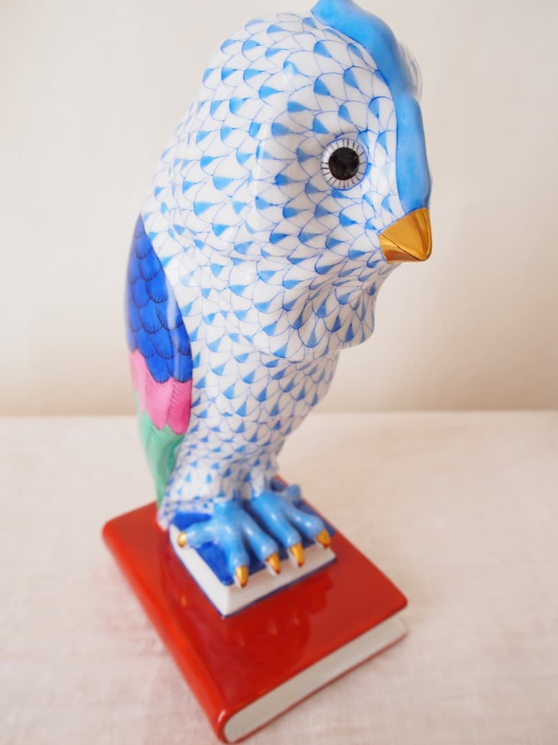 ヘレンド　Herend 梟(フクロウ)　ハンドペイント　フィギュリン　置物