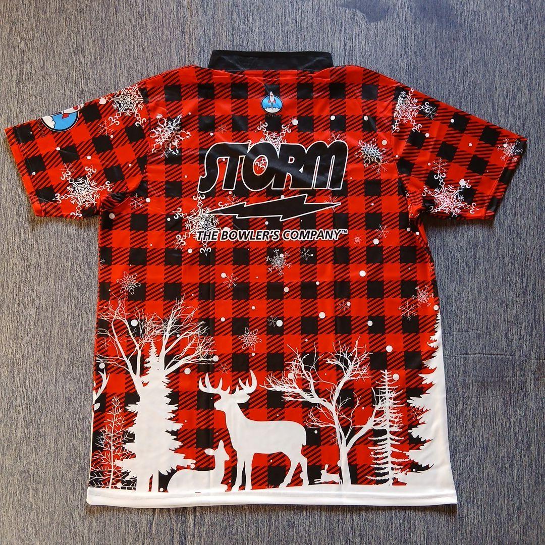 ✨新品✨ボウリングウェア　サイズXL　ストーム　レッド　トナカイ　雪　チェック