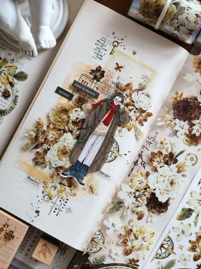 壹洱原创《琥珀流光》海外マスキングテープ　マステ 【2371】