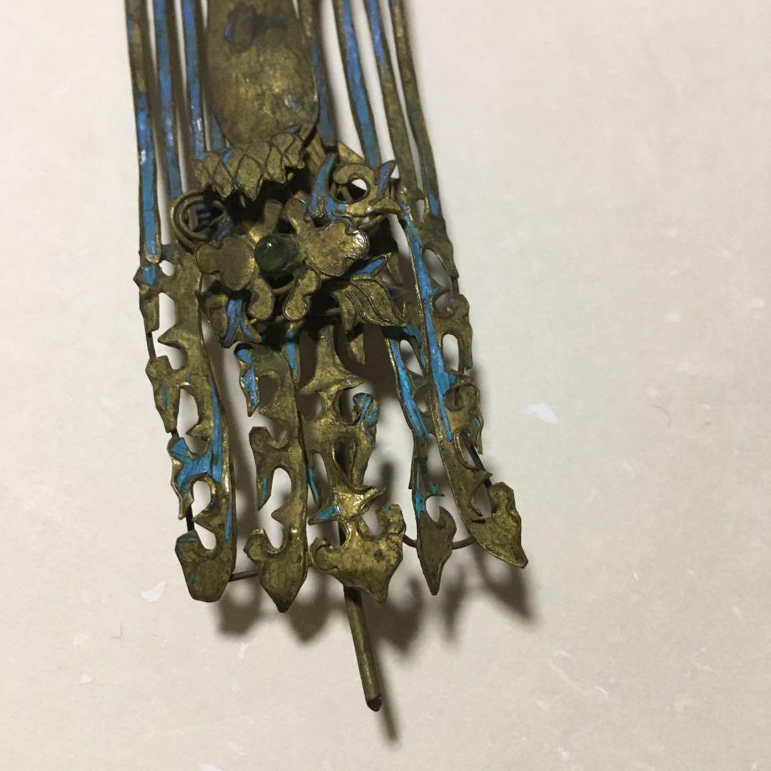 清国　満州旗人　髪飾り　簪子