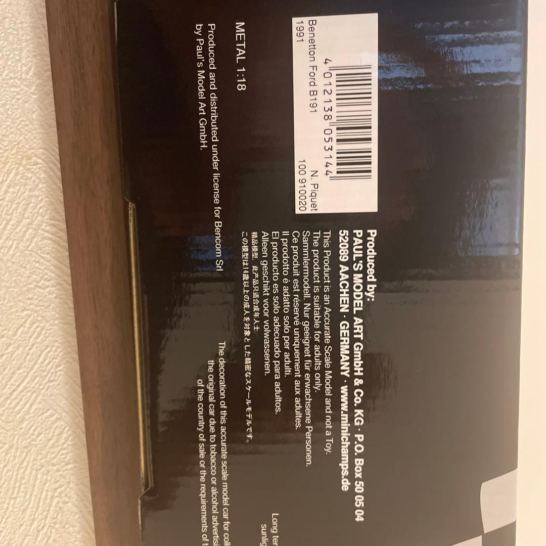 未使用 美品　ミニチャンプス1/18 ベネトン1991 R.モレノ　N.ピケ