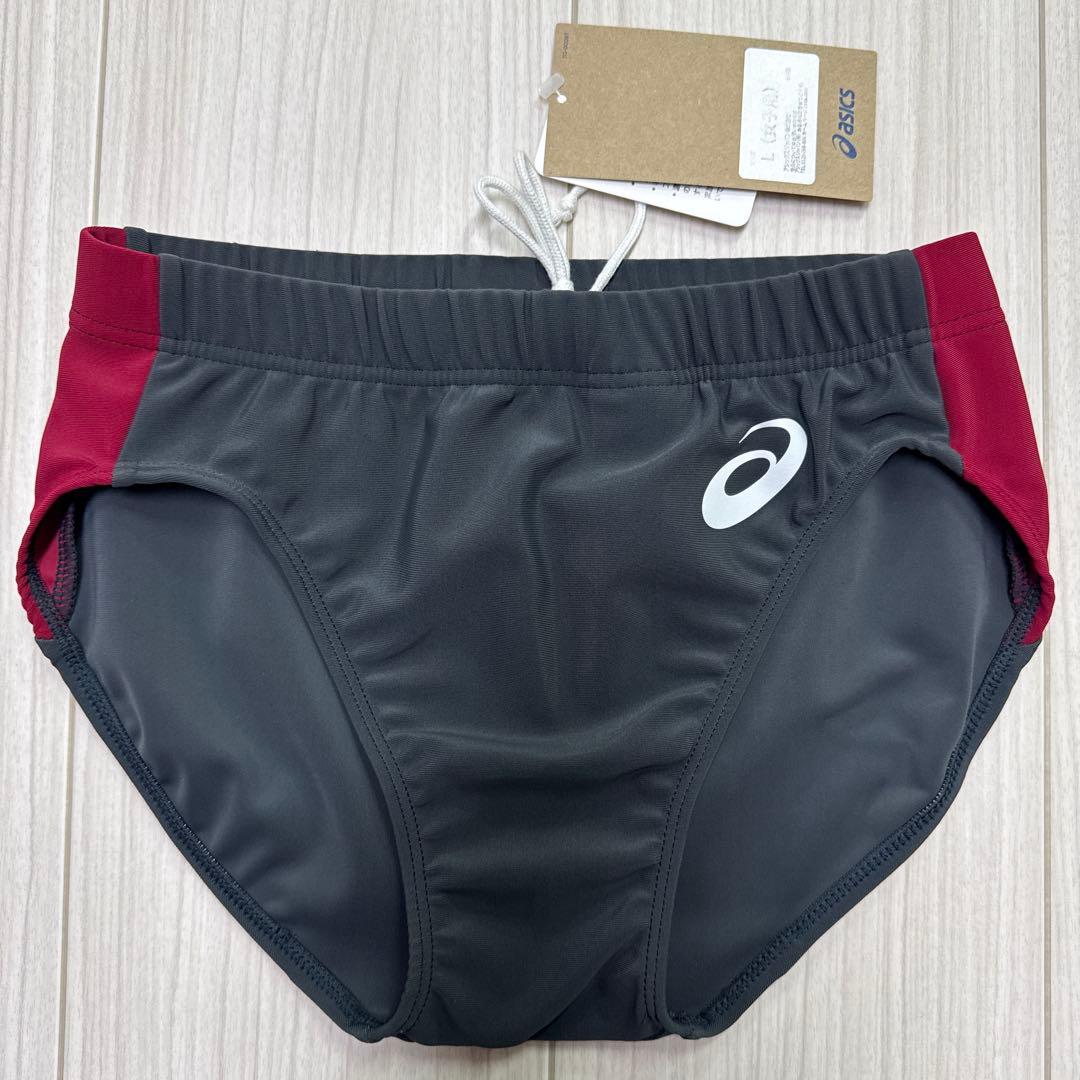 アシックス　女子陸上ユニフォーム上下セット　エンジ×ダークグレー　Lサイズ　新品