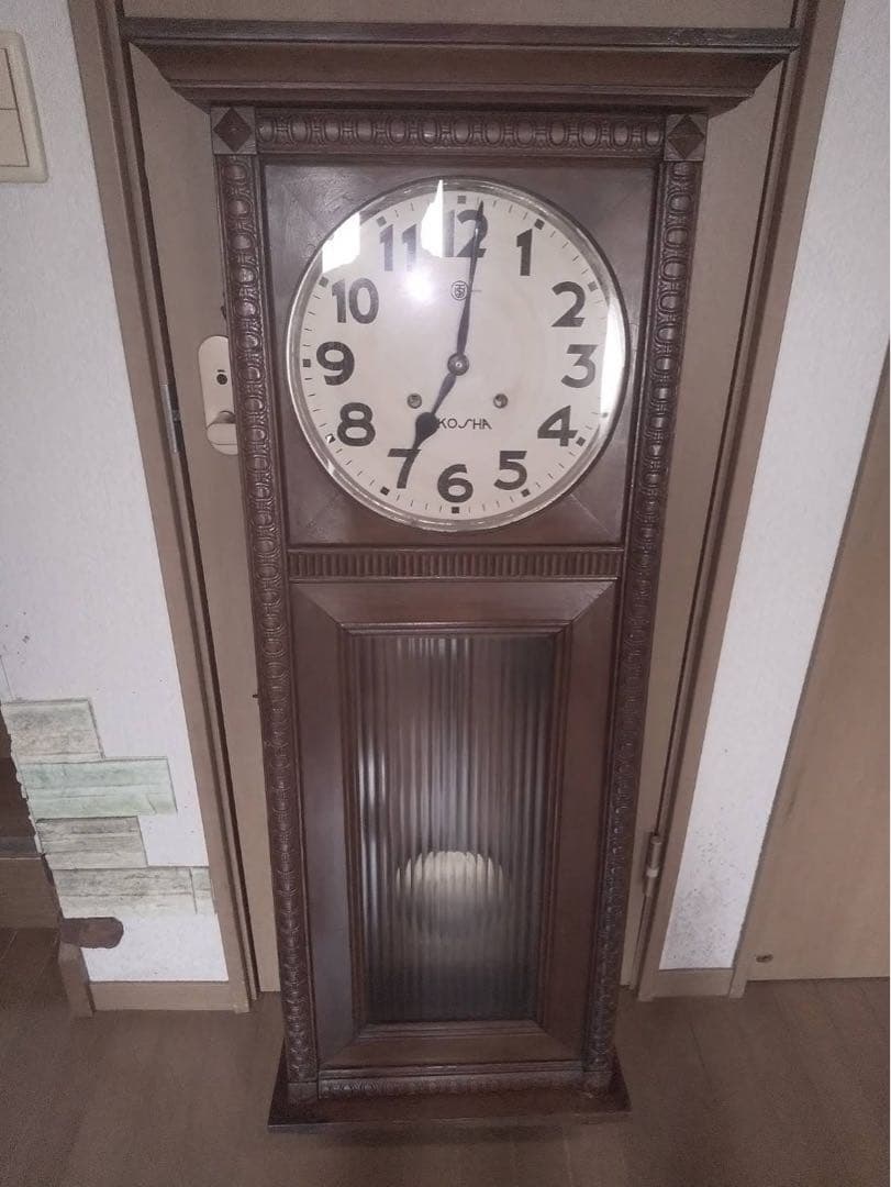 振り子時計 木製 茶色 高さ約150cm