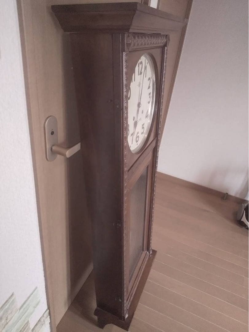 振り子時計 木製 茶色 高さ約150cm