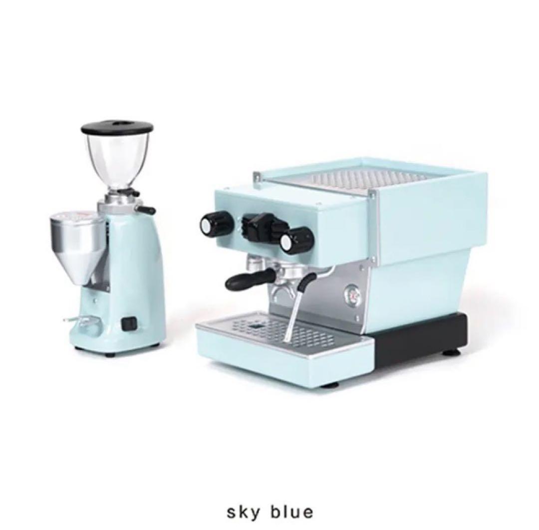 ミニチュア　コーヒーマシン　エスプレッソマシン　スカイブルー　ドールハウス