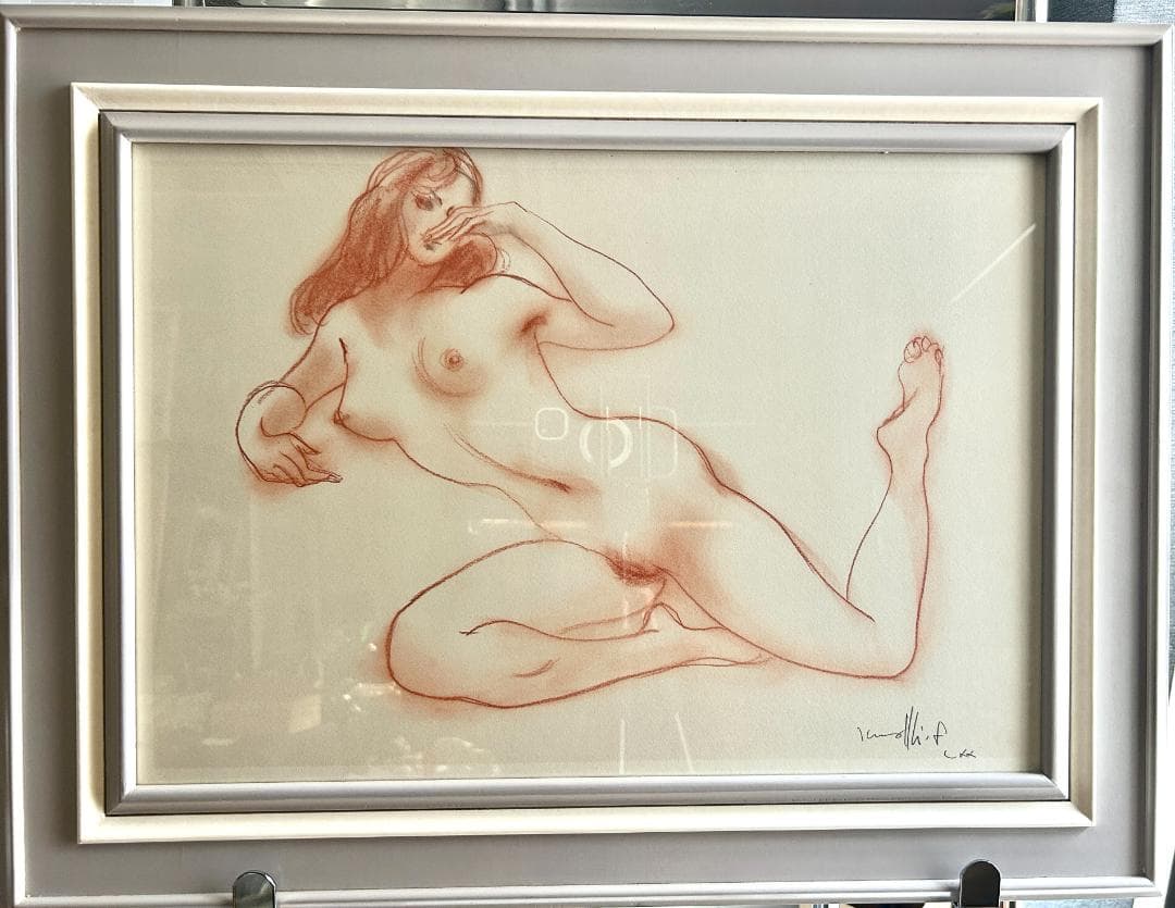 古沢岩美「裸婦」ヌード パステル画 銀座　ヤタヤシール 真作保証