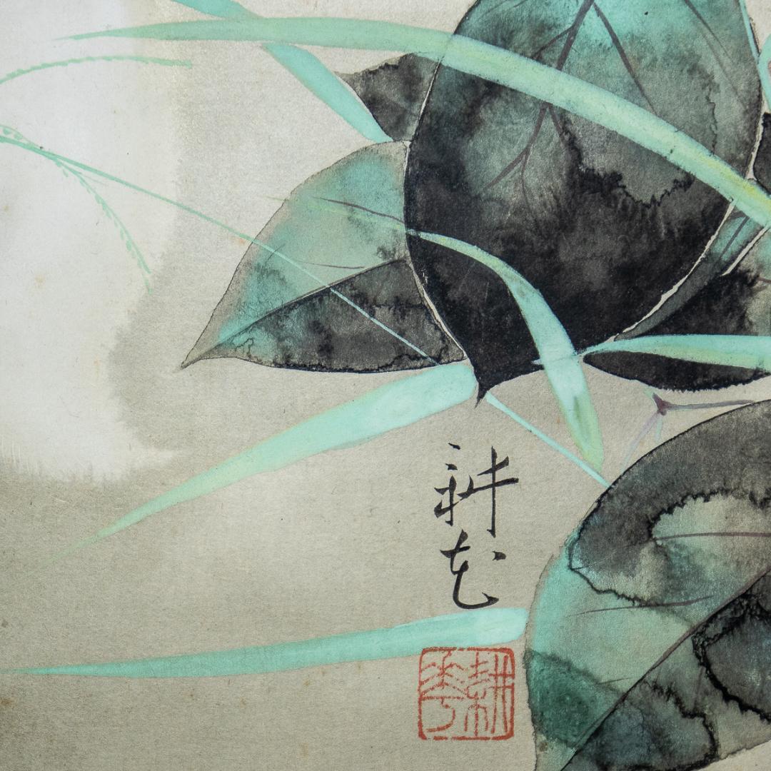 掛軸-984　山村耕花　兎　共箱　個展出品作　松坂屋シール