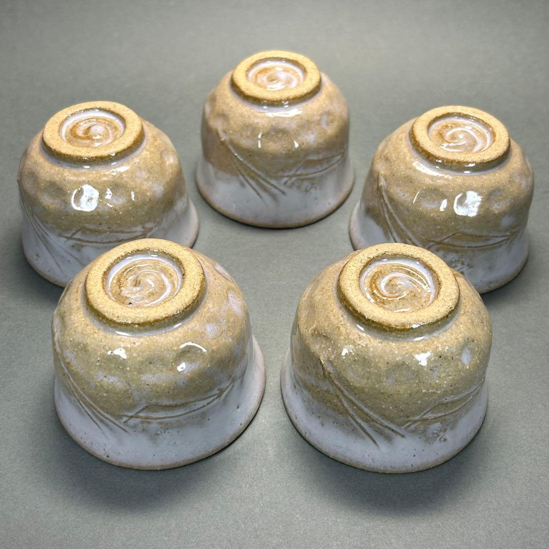 汲み出し茶碗　五客　『大樋長　大樋長楽窯』　大樋長左衛門　お茶道具　共箱　工芸品