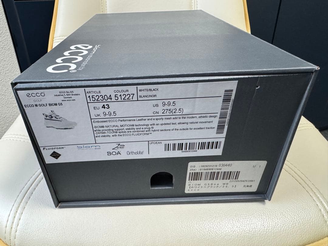 ECCO BIOM G5 ゴルフシューズ EU 43 定価41800円　白黒