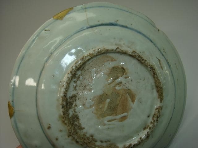 皿■孔雀紋 呉須染付 花唐草 中国 明～清 広東・福建省 古玩 唐物 時代物■