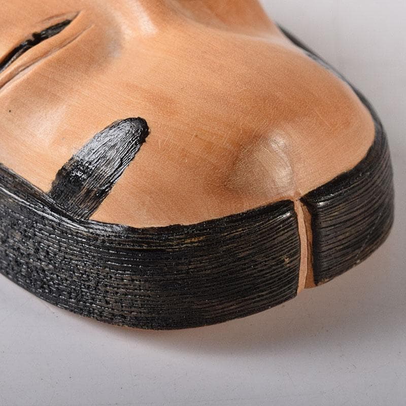 時代提げ物　木彫　面根付　能面　お面　若女　C　7750