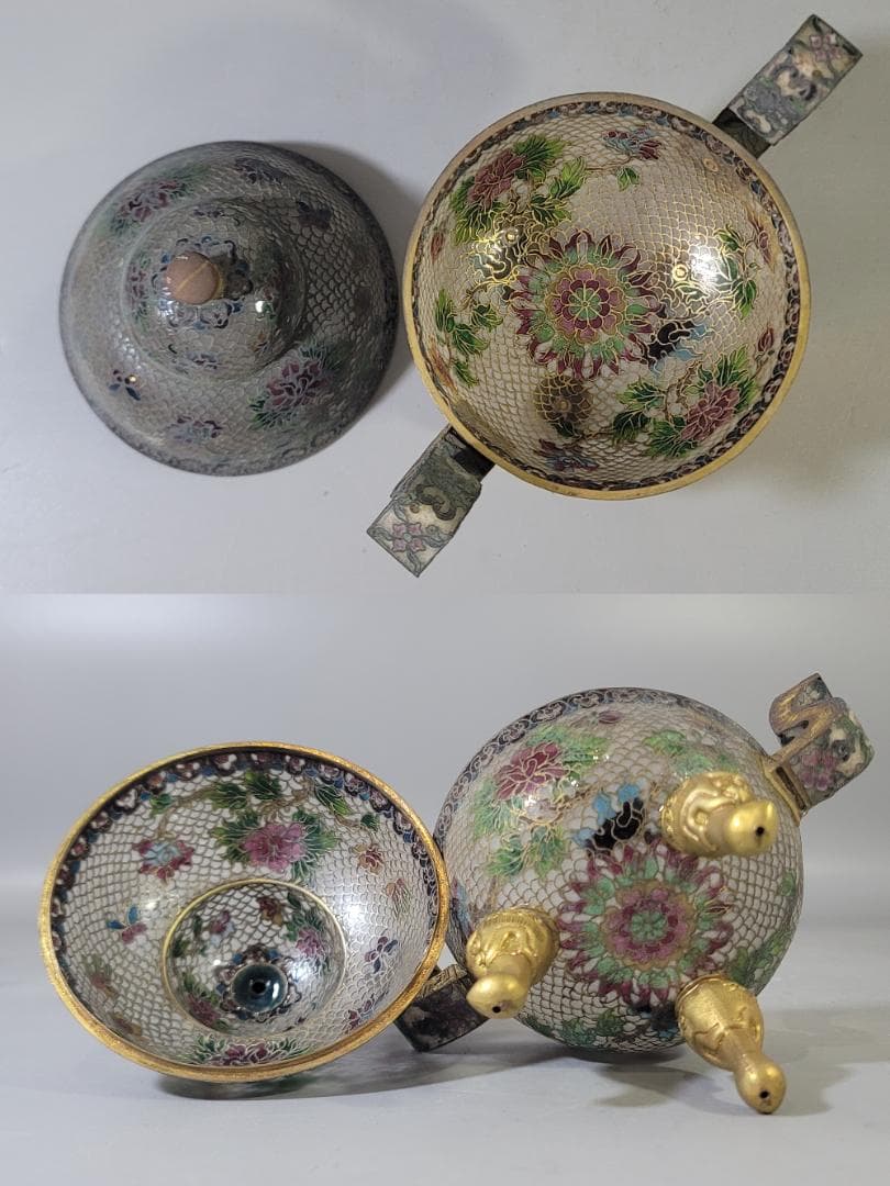 DT718 中国 七宝 香炉 六件 まとめて