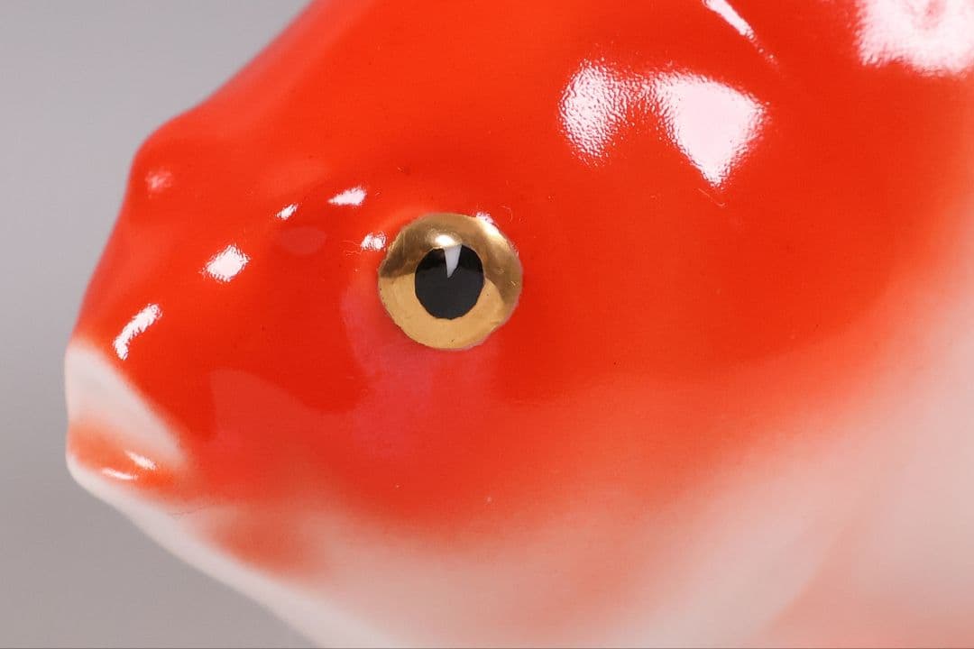 【CM316】ボーンチャイナ 金魚 置物 一点イタミありオマケ ノリタケ