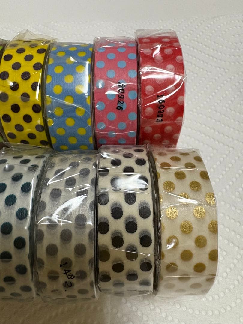 カモ井mt マスキングテープ ドット柄10ｍ巻き未開封１２個＋中古１個☆廃盤含む