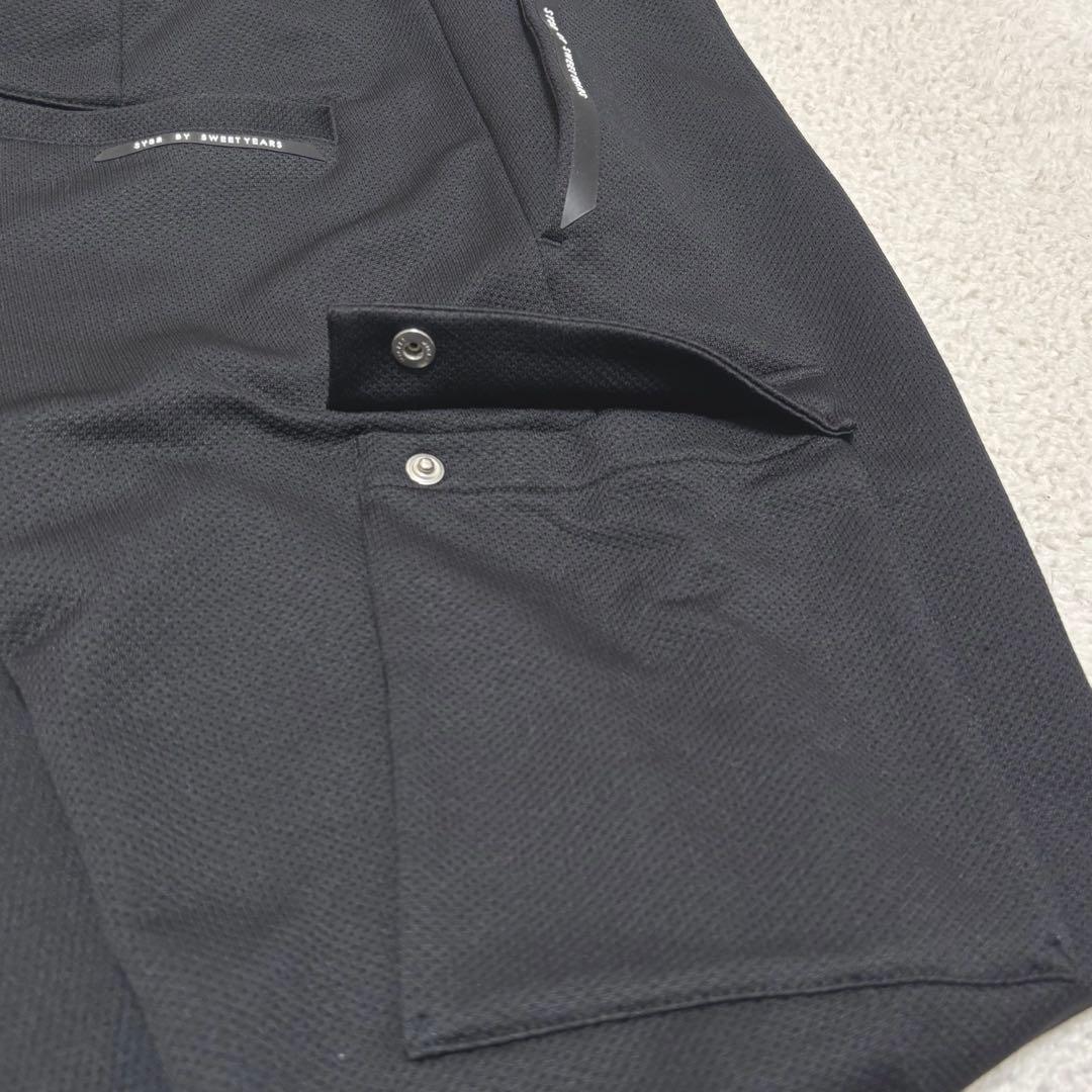 SY32 ゴルフ カーゴパンツ ［ドライメッシュスエット素材］ ブラックL