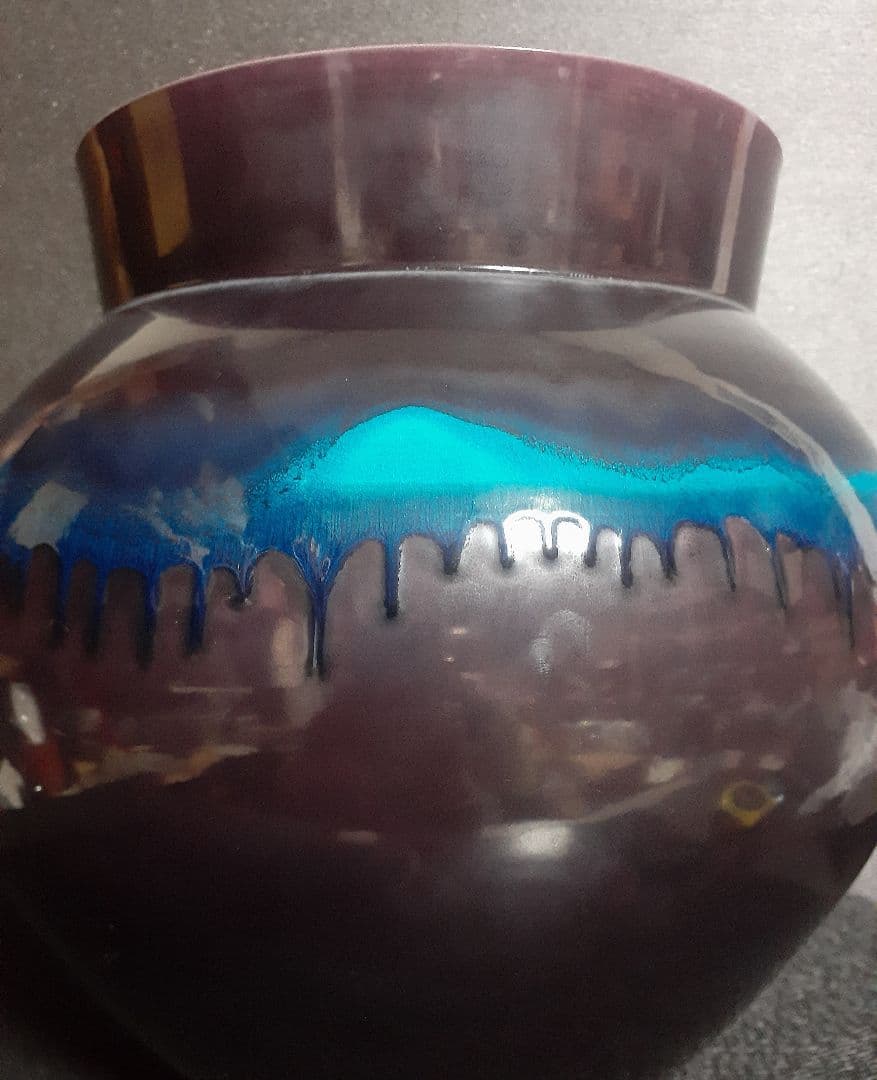 【大作❗️】日本工芸会正会員　琥山窯　名工【小野次郎】作　彩釉壺　母　小野珀子